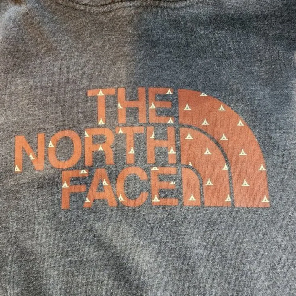 The North Face Hoodie Men's S/P Gray Logo Front Pocket Half Dome Teepee Pullover
